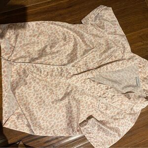 Pink Leopard Print Pajama Set